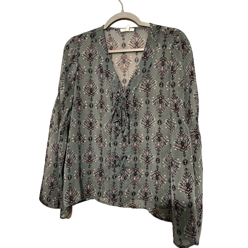 Maurices Transparent Poly Long Sleeve Top Size Medium #0062